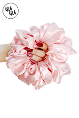 XXL Oversized Satin Hair Scrunchies in Baby Pink