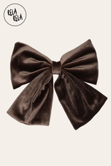 Luxury Oversized Velvet Chocolate Hair Bow