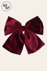 Luxury Oversized Velvet Wine Hair Bow