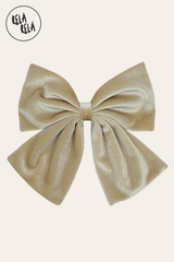 Luxury Oversized Velvet Champagne Hair Bow