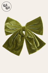 Luxury Oversized Velvet Olive Hair Bow