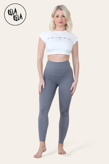 High Waisted Sculpt Shaping Leggings UK in Charcoal front 2