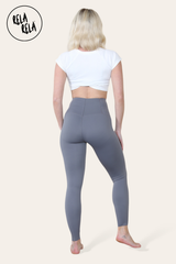 High Waisted Sculpt Shaping Leggings UK in Charcoal back