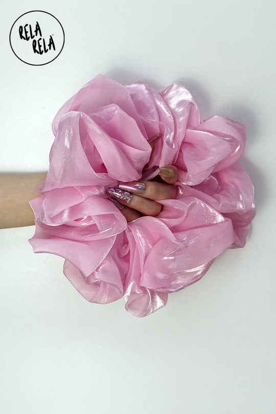 XXL Giant Organza Scrunchie in Baby Pink