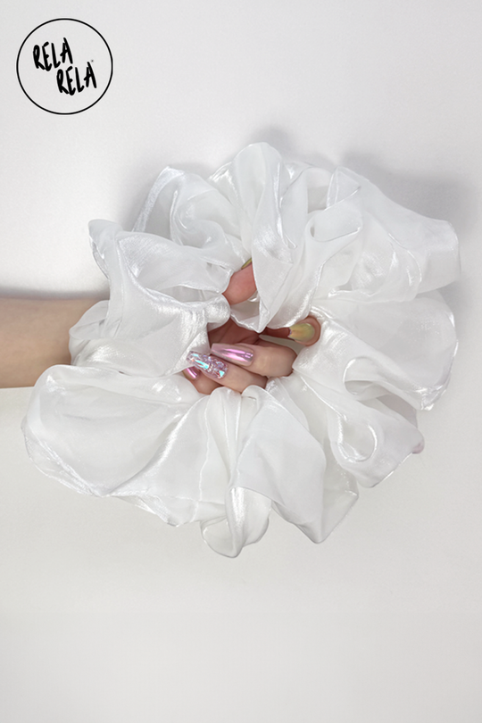 XXL Giant Organza Scrunchie in White