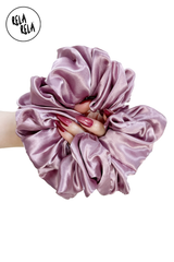 XXL Oversized Satin Hair Scrunchies in Lavender