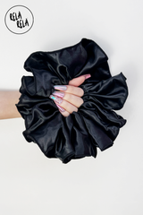 XL Giant Satin Scrunchie in Black