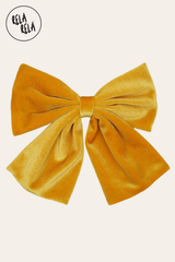 Luxury Oversized Velvet Mustard Hair Bow