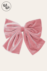 Luxury Oversized Velvet Rose Pink Hair Bow