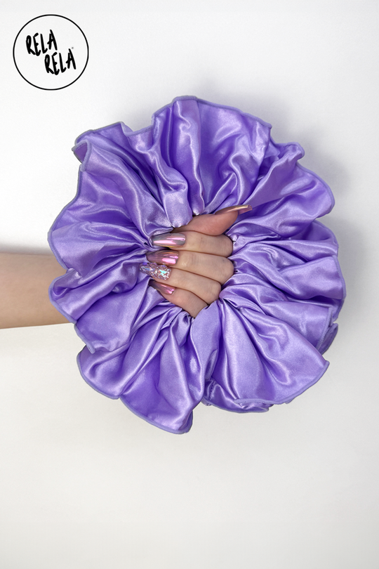 XXL Giant Satin Scrunchie in Purple