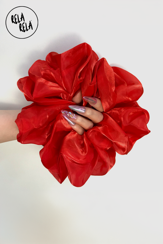 XXL Giant Organza Scrunchie in Red