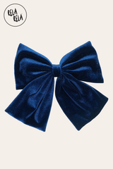 Luxury Oversized Velvet Navy Hair Bow