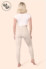 High Waisted Sculpt Shaping Leggings in Taupe back