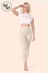 High Waisted Sculpt Shaping Leggings in Taupe front