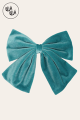 Luxury Oversized Velvet Turquoise Hair Bow