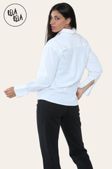 Essential Oversized Shirt in White back