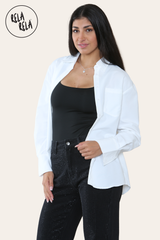 Essential Oversized Shirt in White side