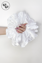 XL Giant Satin Scrunchie in White