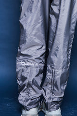 Low Rise Elasticated Waist Reflective Full Length Trousers in Grey detail