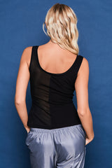 Half Mesh Top in Black