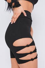 Knot Side Cycling Shorts in Black side