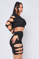 Knot Side Cycling Shorts in Black side 2