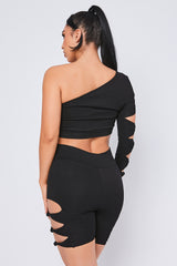 Knot Side Cycling Shorts in Black back