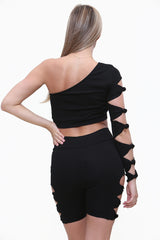 Knot Side Cycling Shorts in Black back 5